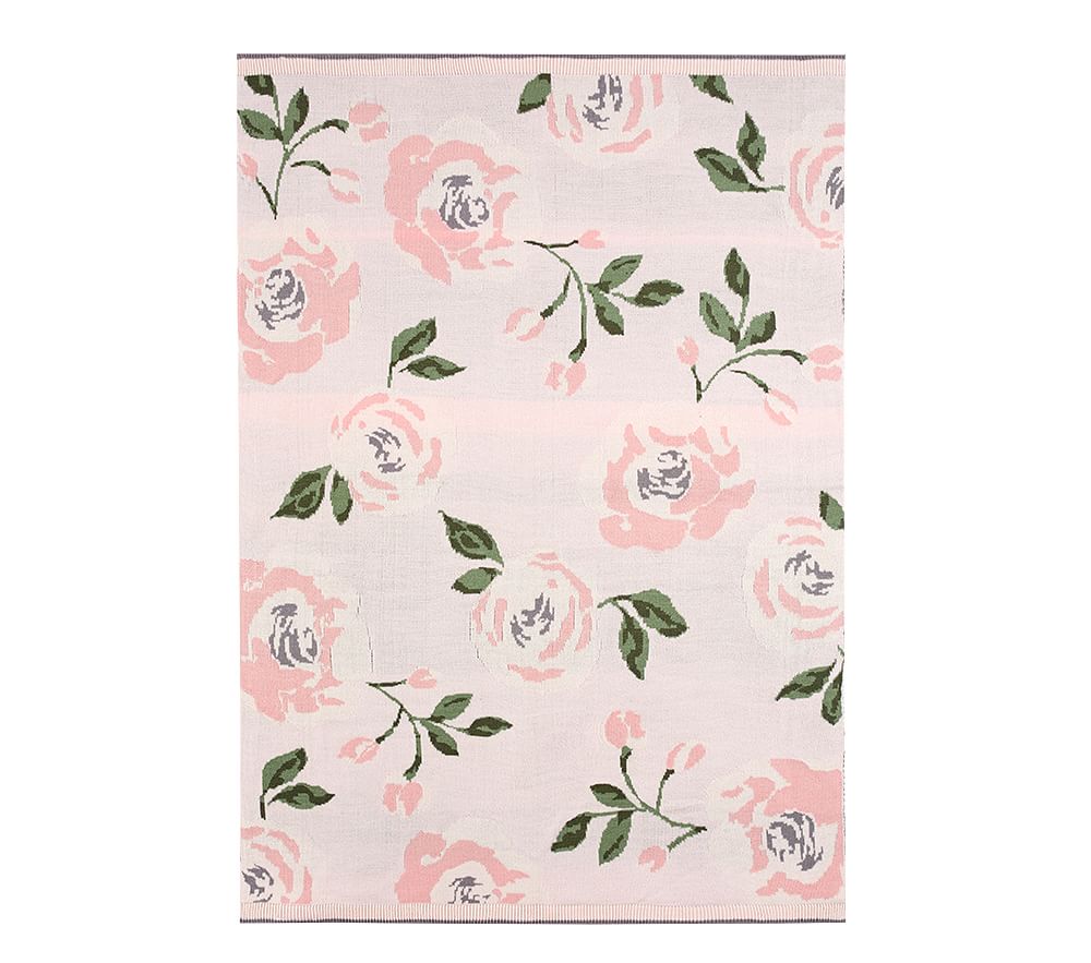 Meredith Knit Floral Baby Blanket